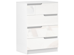 Cómoda com 4 Gavetas Melamina de Madeira Cor Branco 60x40x85 cm Homcom