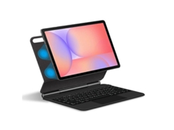 Compatível Com Samsung Galaxy Tab S10 Lite: Teclado Magnético Flutuante Com Bluetooth (em Russo) + Capa De Couro Para Tablet.