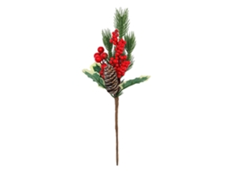 Planta de romã com rama de pinho e cone (32cm) para decoração natural LAXISCREED