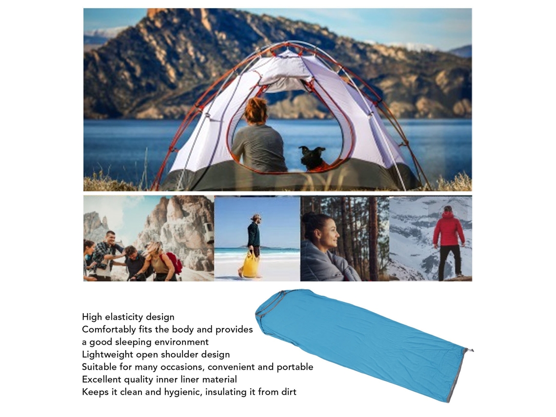 Lightweight Sleeping Bag Liner Dirt Resistant High Elastic Light Blue Eoocoo