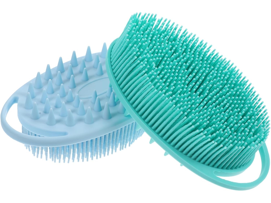 Escova De Banho Silicone Dupla Face Iplusmile 2 Unidades Para Lavar O Cabelo E Massagear Corpo Com Suavidade Esfoliação