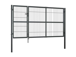 Portão de Jardim com Postes 350x140 Cm Aço Antracite MAISON EXCLUSIVE