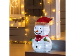 Boneco Neve Decoração Externa, Led, 30x30x51 Cm, Vermelho E Branco