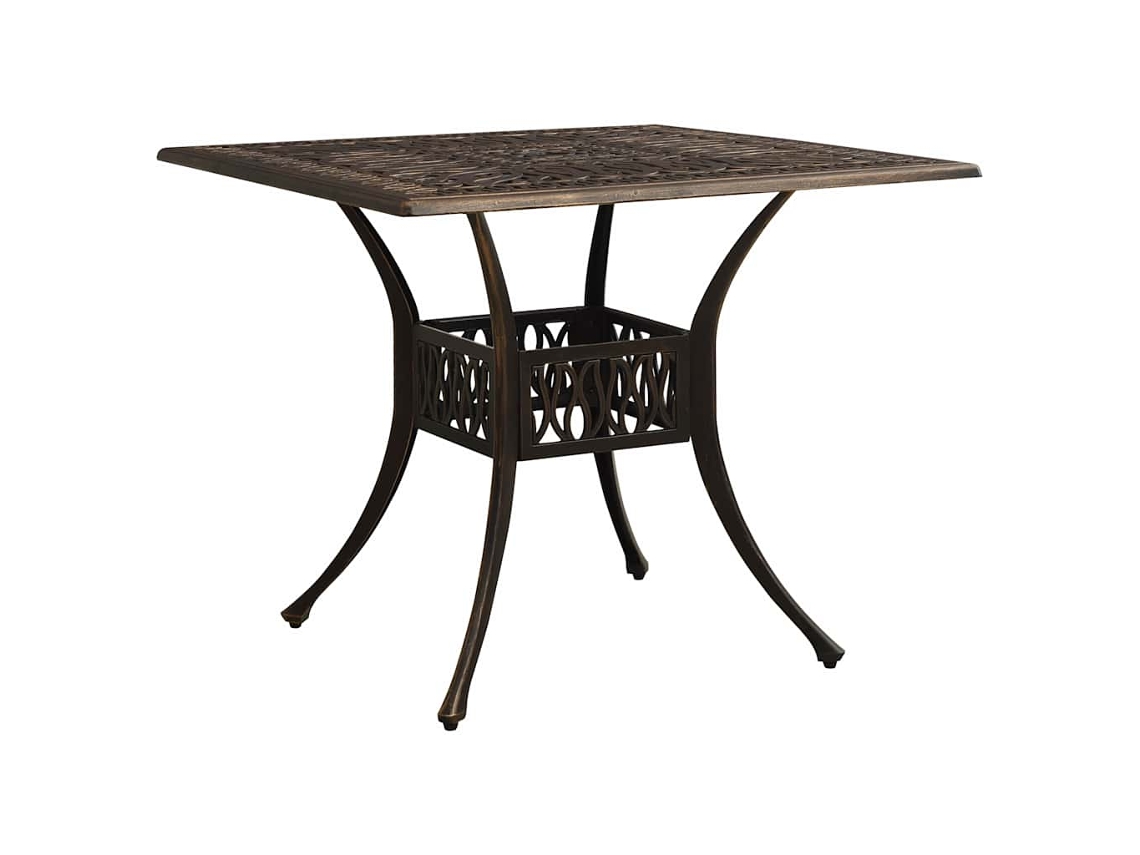 Conjunto 1 Mesa De Jardim Vidaxl Marrom Alumínio (90 X 90 X 73 Cm)