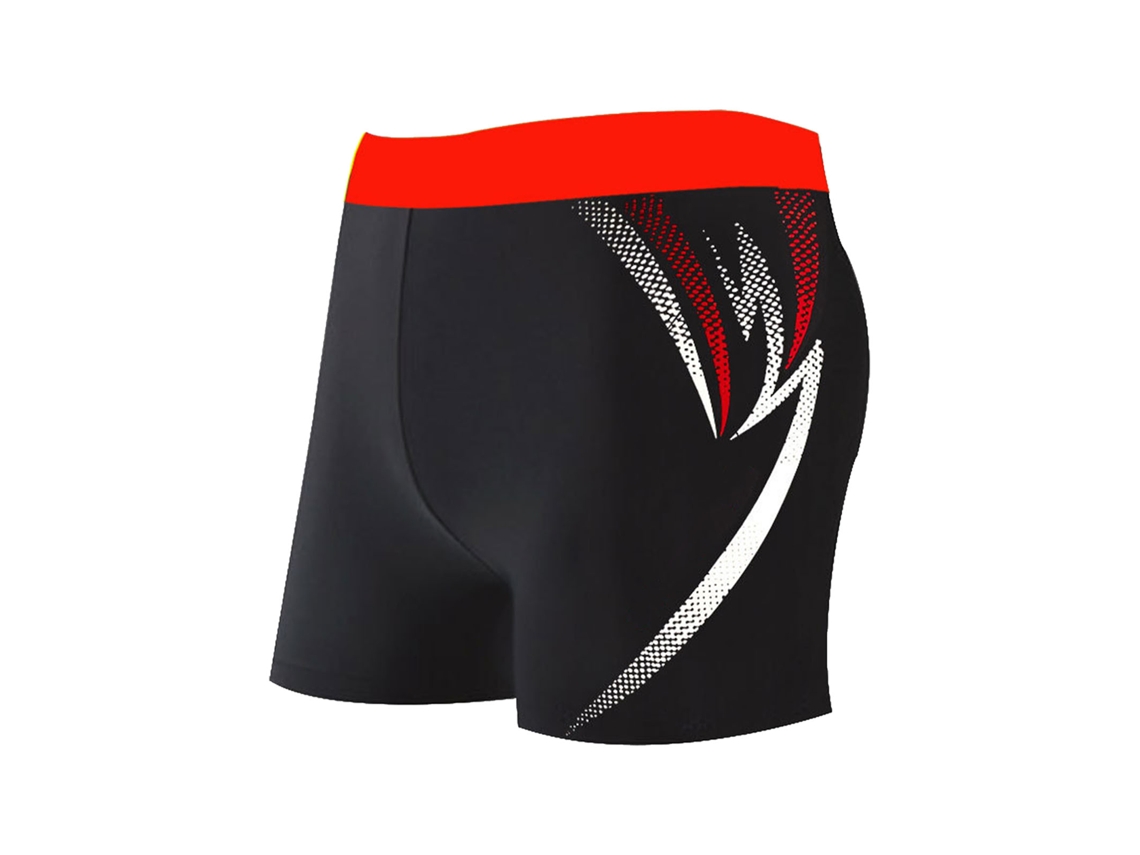 Bermudas Masculinas de Banho Estampada Vermelha Secagem Rápida L