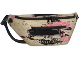 Bolsa de ombro Tropicallife com estampa floral vintage e Caveiras 38x25x9x19cm à prova d'água Flo Design Pa
