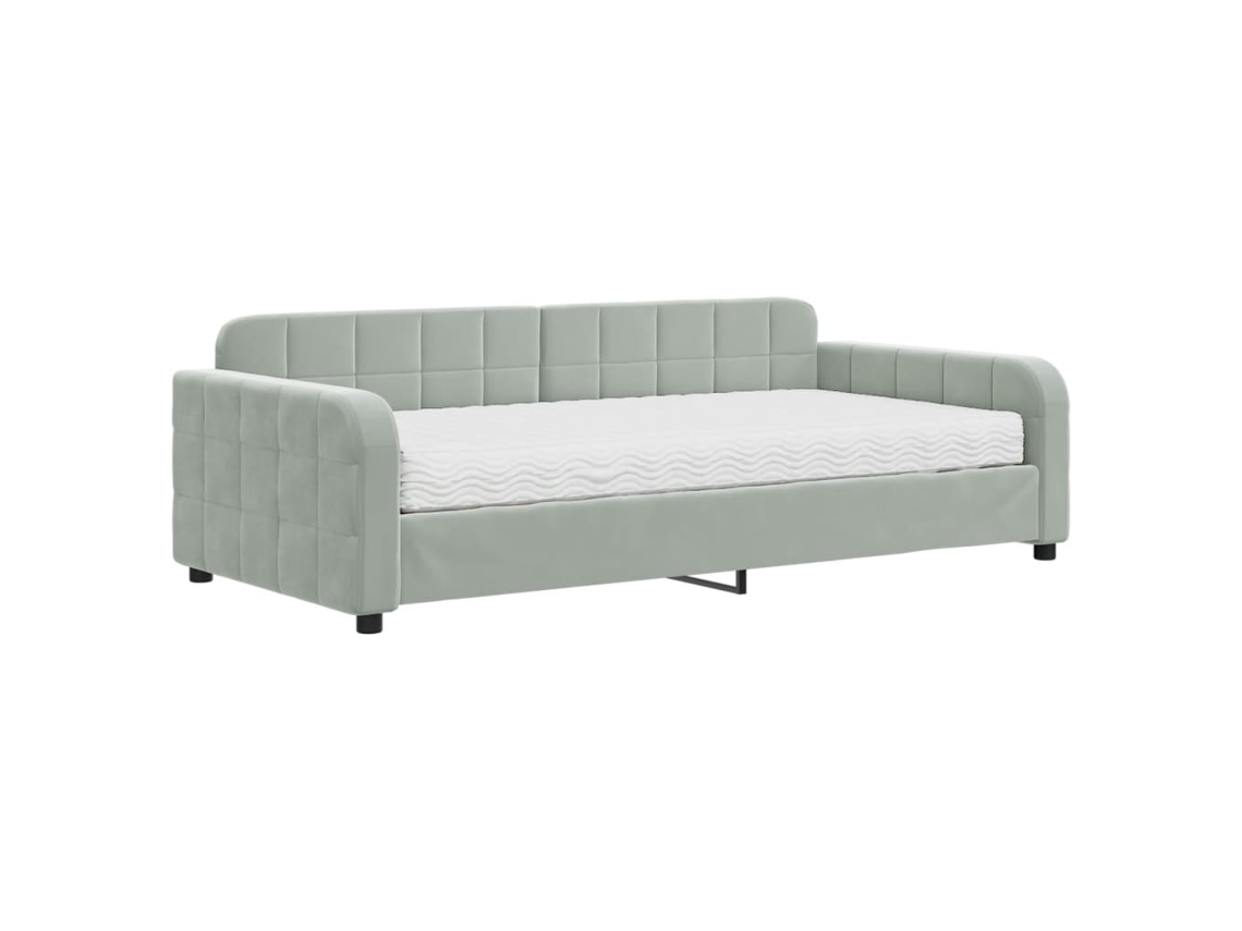 Daybed With Mattress, Daybeds With Mattresses Vidaxl Cinzeto Veludo (100 X 200 Cm)