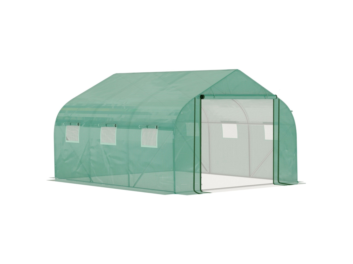 Invernadero Of Túnel 3. 5x3x2 M Garden With Door And 6 Ventanas Enrollables Of Polyethylene Foot 140 G / M² Metal Steel