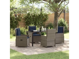 Vidaxl Conjunto De Jantar Para Jardim 5 Unid. Cinzeto Rattan Sintético