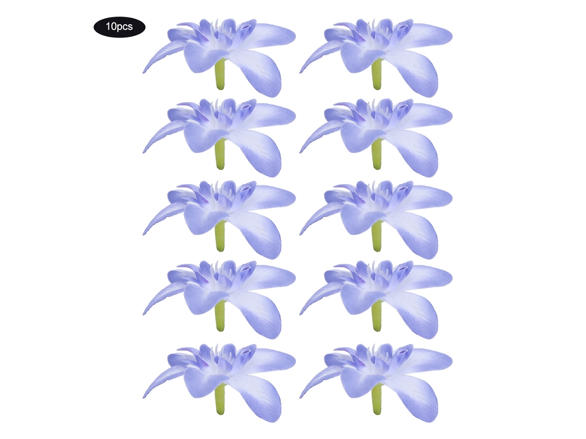 10 Peças de Orquídeas Artificiais Simuladas para Decoração de Casamento, Coroa de Noiva, Azuis