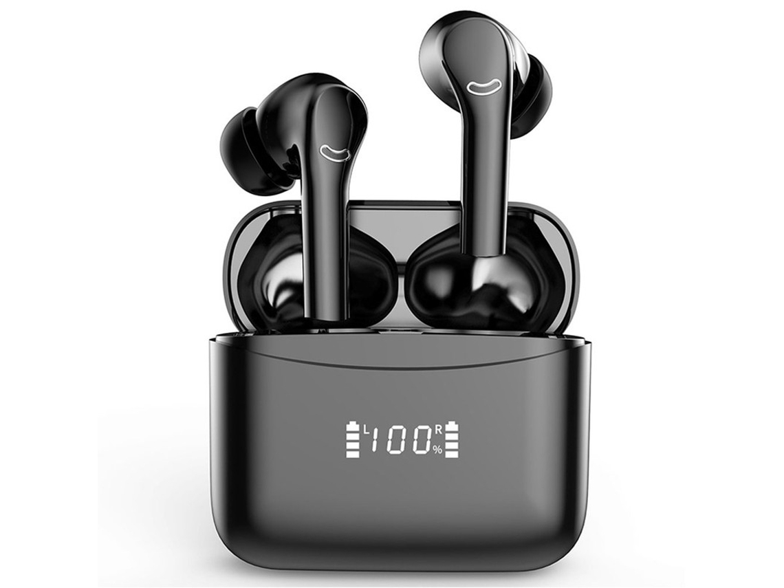 Fones de Ouvido Bluetooth 5.3 com Display Led IPX4 JIAPEI (preto)