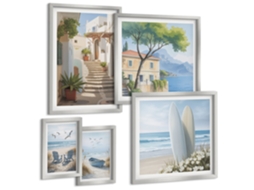Conjunto De Pinturas Vistas Litorâneas Estilosas Espelharte (5 Peças)
