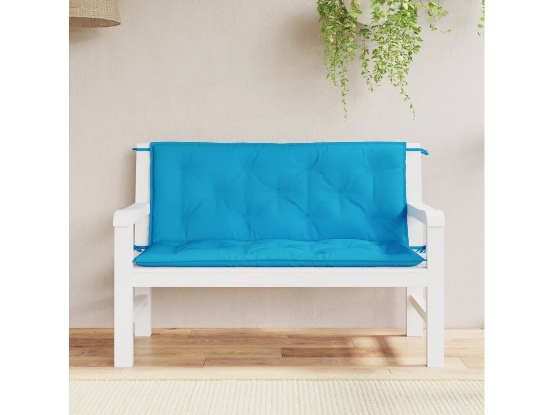 Vidaxl Almofadões Banco Jardim 2 Pcs Tecido Oxford Azul-claro