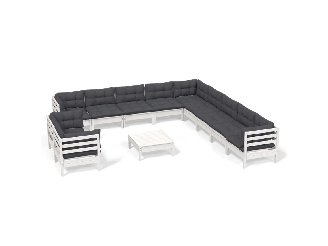 Garden Lounge Set, Garden Lounge Sets Vidaxl Branco Madeira De Pinho (n/a)