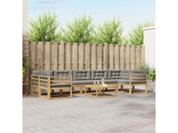 Vidaxl Conjunto De Sofás Para Exterior 6 Pcs Branco E Cinzento-claro