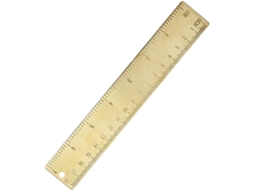 Régua Reta Exceart De Latão, 18 Cm, Com Escala Dupla Gravada Em Estilo