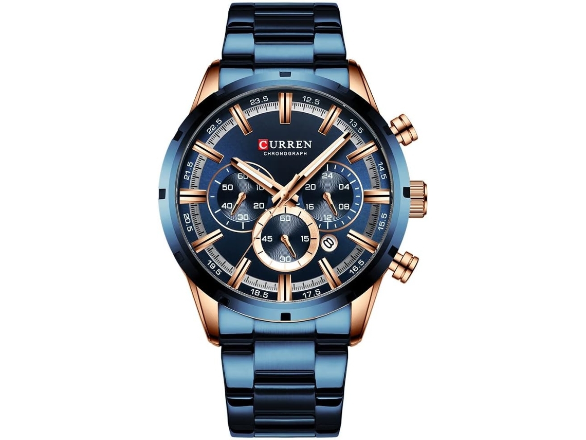 Venaxin Relógio de Pulso Masculino À Prova DÁgua Data Cronógrafo Relógios Esportivos Masculinos-Azul