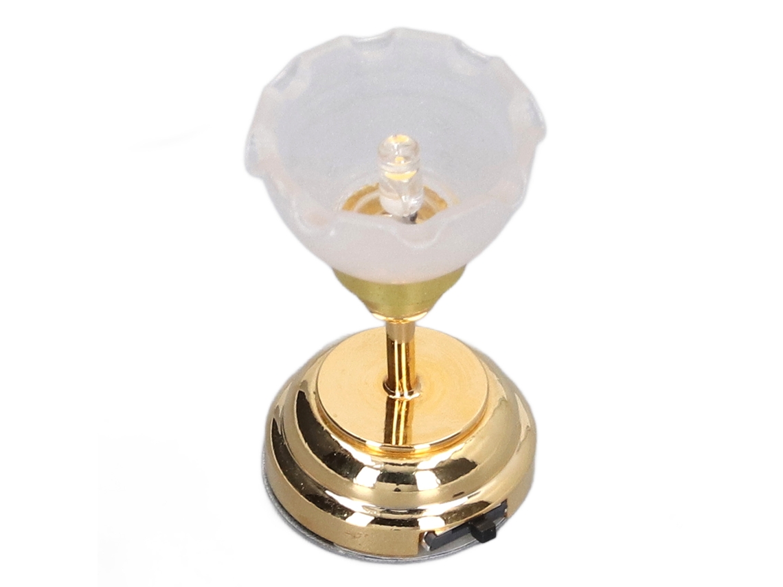 Primerox lâmpada de Teto Miniatura 1:12 Casinha de Bonecas Led Floral Design Retrô com Bateria Cr927