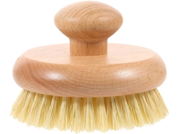 Escova De Banho Redonda Pretyzoom Com Cabo Madeira Faia, Escova De Banho Esfoliante Compacta Para O Corpo