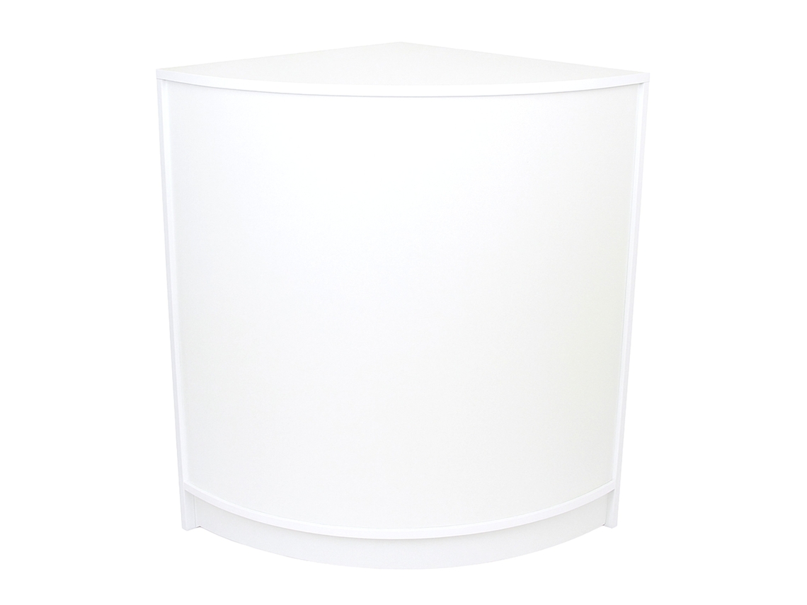 Balco De Canto Curvo Cm60 | Mdf Branco| 60x60x90cm | Design Modular Compacto | 3 Prateleiras | Ideal Para Lojas E Monstershop