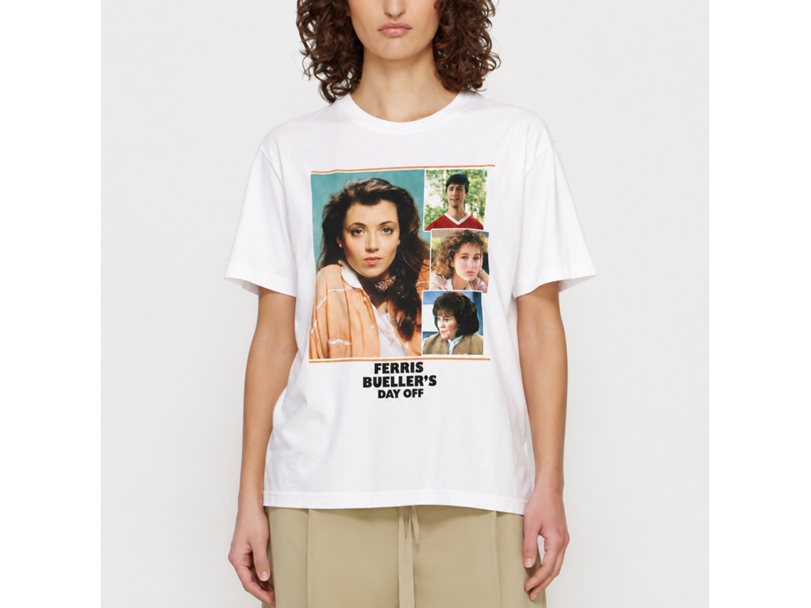 Rockinstone Ferris Bueller's Day Off Sloane Collage White Adult T-shirt Size:s