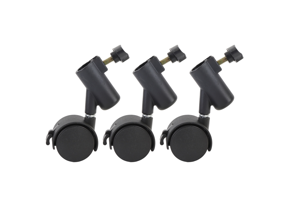 3 Peças De Rodas Para Suporte De Luz Com Freio 16mm Giratório 360° Silencioso Fácil Instalação Para Fotografia Em Direto