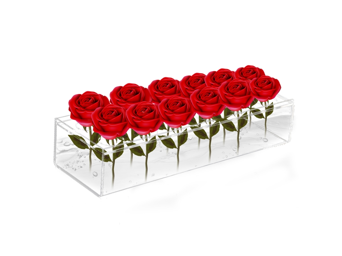 Laxiscreed Caixa De Flores Em Acrílico Para Decoração De Casamentos E Presentes 30x10x6.5cm