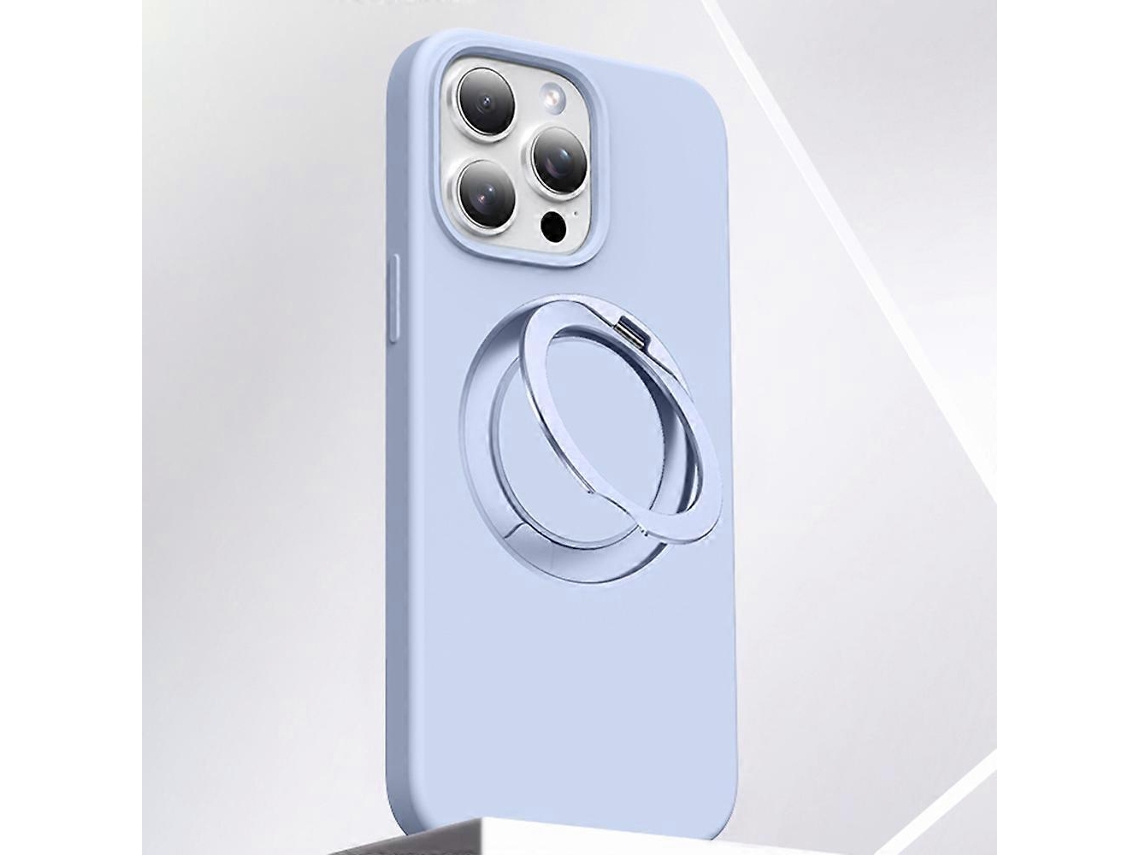 Capa Tkdaddy Para Iphone 16 Pro Com Suporte Giratório De Silicone Capa Para Celular Com Botão De Controle De Toque Para Câmera, Azul-bebê