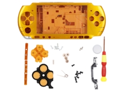 Capa para Console de Jogos Psp3000, Completa com Chave de Fenda, Portátil e Compacta BRILVIBERA (amarela)
