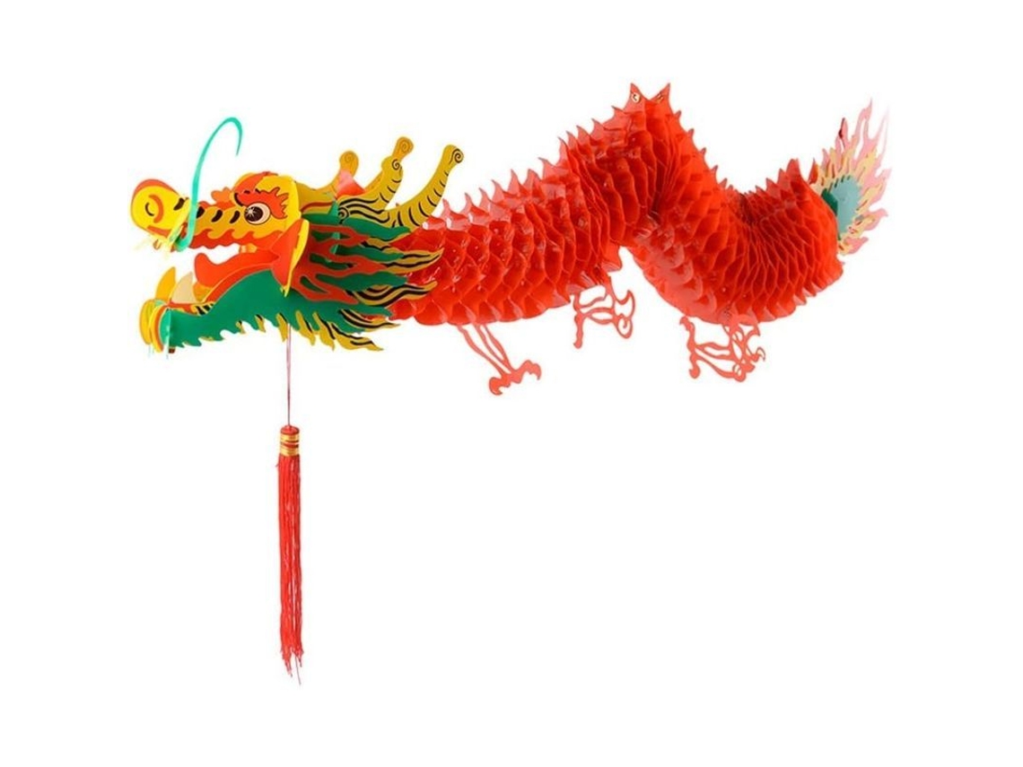 Adorno Colgante De Dragón De Papel 3d Para Año Nuevo Chino 2025, 1.5m, Decoración De Fiesta, Rojo, Auspicioso, Reutilizable