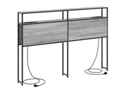 Conjunto 1 Armazenamento De Cabeceira Vidaxl Cinzento Derivados De Madeira (98 Cm)