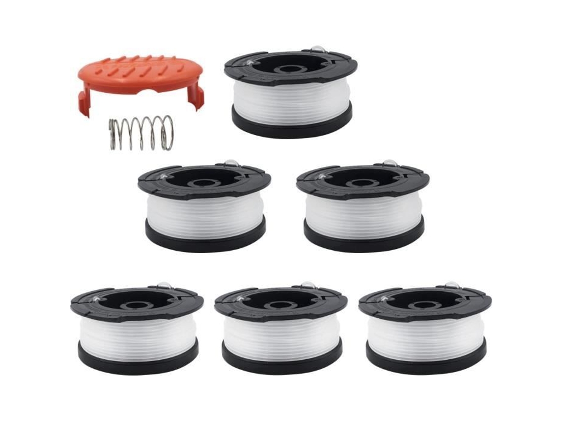 Compatível com Black+decker 6, Kit com 6 Carretéis de Fio para Aparador de Grama AQUAFORGE