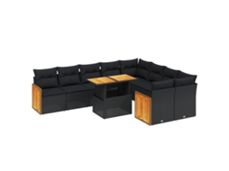 Garden Sofa Set, Garden Sofa Sets Vidaxl Preto Rattan / Vime (n/a)