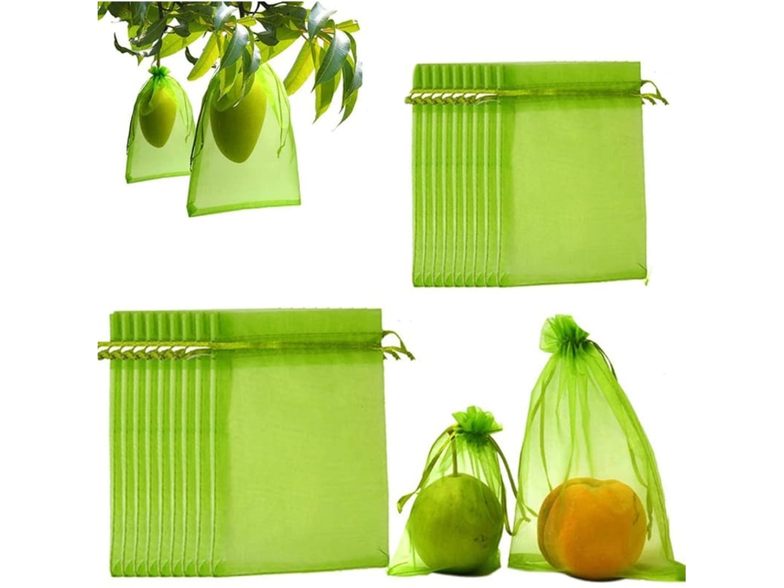 Rede De Jardim, Saco De Proteção Para Frutas Com Cordão Verde 100pcs 10*15cm Para Árvores E Legumes
