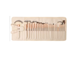 Set De 24 Pincéis De Maquiagem Profissional Super Suaves Com Bolsa De Armazenamento 3d Natural Para Casa