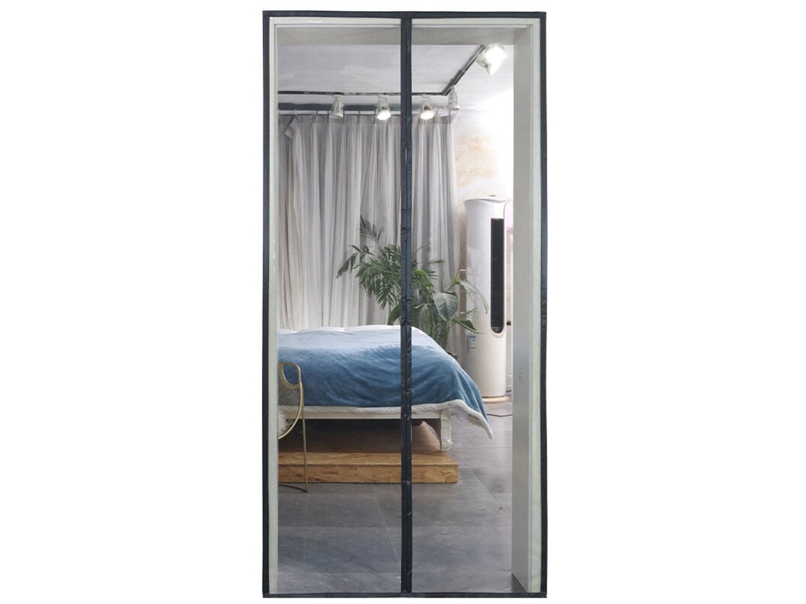 Mosquiteiro Magnético Para Porta E Janela, 140x240 Cm Cortinas Lona Proteção Contra Insetos, Preto