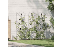 Vidaxl Cerca Para Jardim 3 Unid. Preto 110 X 40 Cm Aço