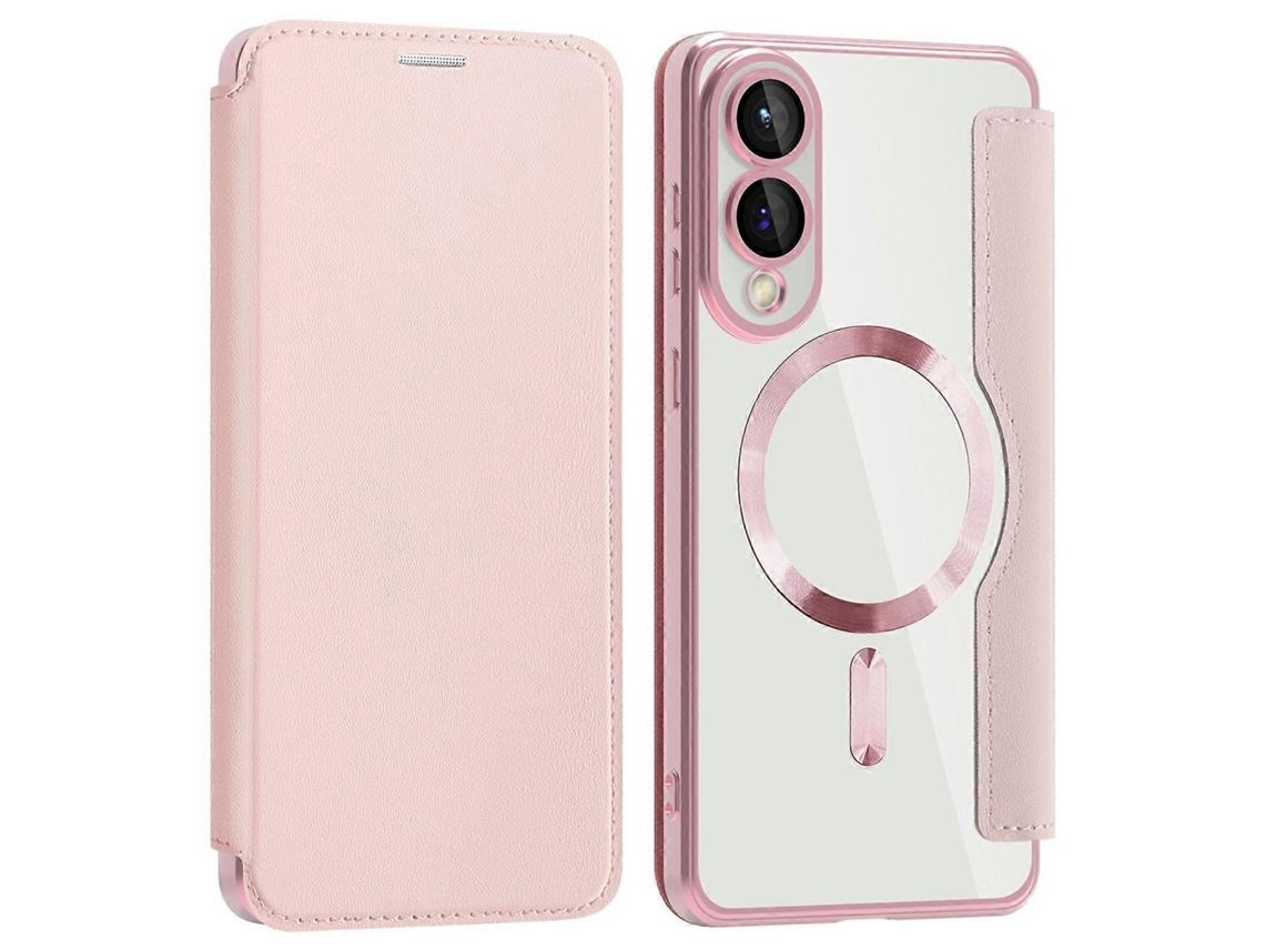 Capa De Couro Para Samsung Galaxy S25 Edge Compatível Com Magsafe Com Bloqueio Rfid
