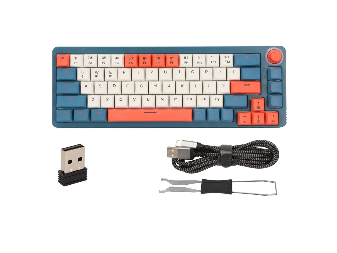 Teclado Mecânico Gamer LAXISCREED Tri mode Rgb