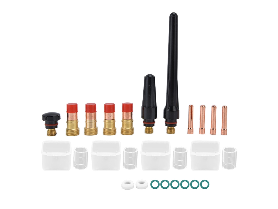Kit De Acessórios Para Soplete Tig 23 Peças Lente De Gás Eléctodo Copo De Vidro Anel De Vedação Para Wp17/18/26