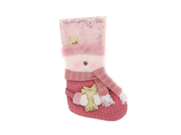 Meia de Natal em Plush com Detalhes em Lantejolas LAXISCREED
