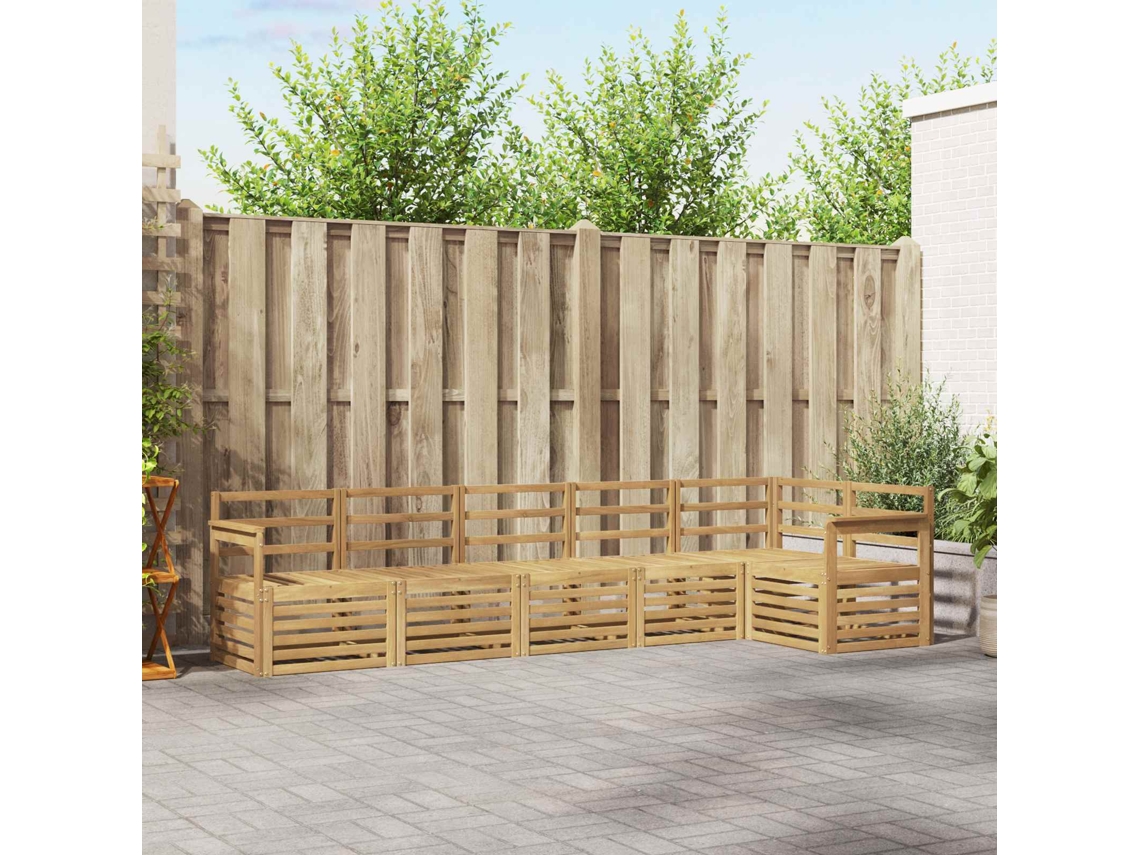 Vidaxl Conjunto De Sofás Para Exterior 6 Unid. Branco