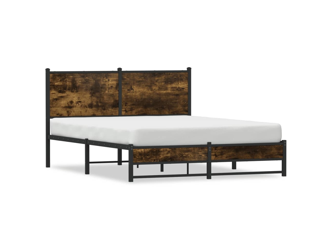 Bed Frame, Bed Frames Vidaxl Marrom Aço (137 X 190 Cm)