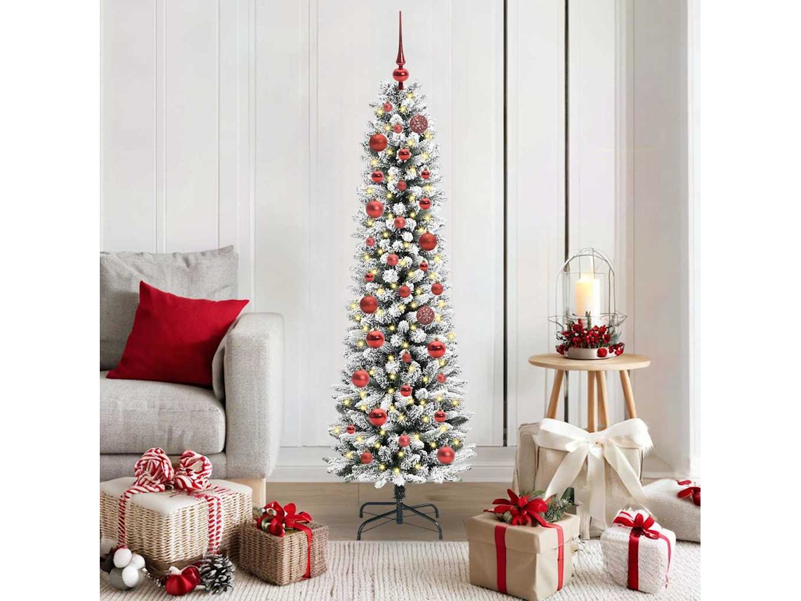 Vidaxl Árvore De Natal Artificial Branco 150 Cm Pvc, Metal E Plástico