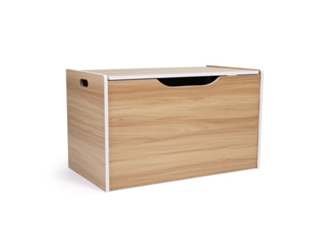 Cofre Para Juguetes Con Bisagras Y Tapa, Madera Natural Humble Crew