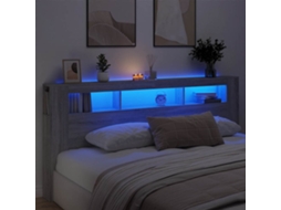 Vidaxl Cabeceira C/ Leds 220x18,5x103,5 Cm Sonoma Cinzento