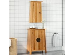 Vidaxl 2 Pcs Conjunto Móveis P/ Casa De Banho Madeira De Pinho Maciça