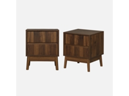 Conjunto de 2 mesas de cabeceira com 2 gavetas, decoração de nozes SWEEEK