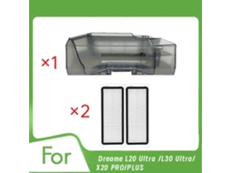 Caixa Coletora De Pó Com 2 Filtros Para Aspirador Robô L20 Ultra / L30 Ultra / X20 Pro / Plus (acessórios De Reposição).