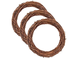 Guirlanda de vime natural para decoração de porta ou parede de festa
